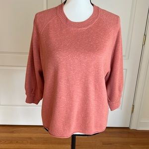 Madewell raglan 3/4 sleeve cotton blend sweater